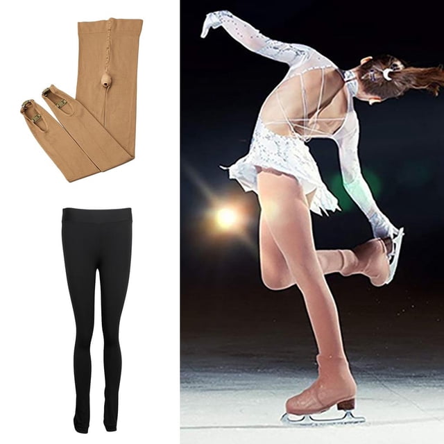 Patinaje sobre / Patinaje artístico Pantalones de práctica y sobre las botaallas Pantalones de skate Leggings para competencia de práctica Cola Medias de patinaje sobre hielo para niñas
