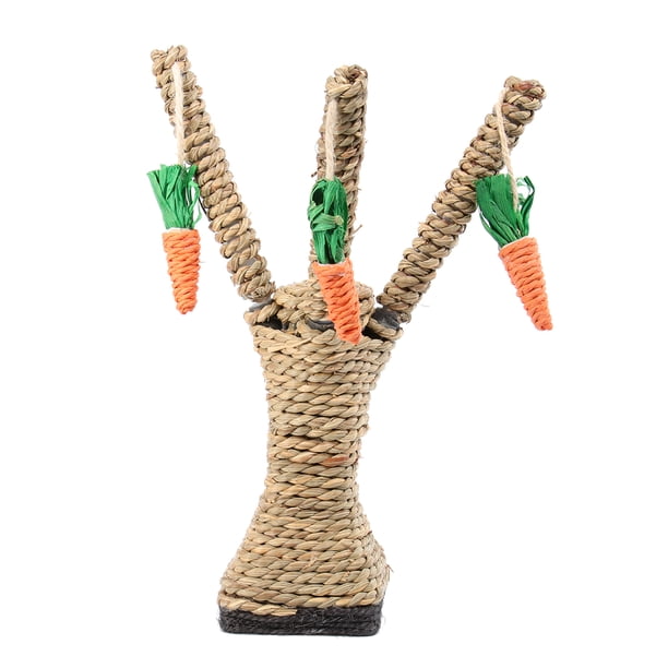 Rascador de árbol para gatos y gatitos, poste para rascar, estructura de escalada para mascotas, árbol con zanahorias, juguetes divertidos para jugar