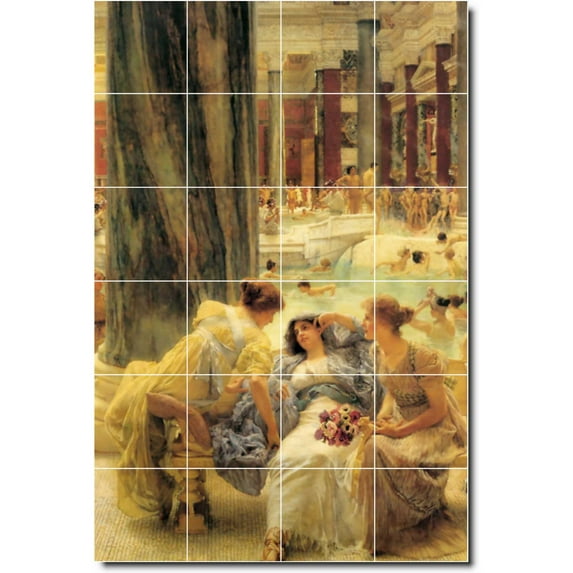 Ceramic Tile Mural-Lawrence Alma-Tadema Women Painting 197. 48" w x 72" h using (24) 12 x 12 ceramic tiles