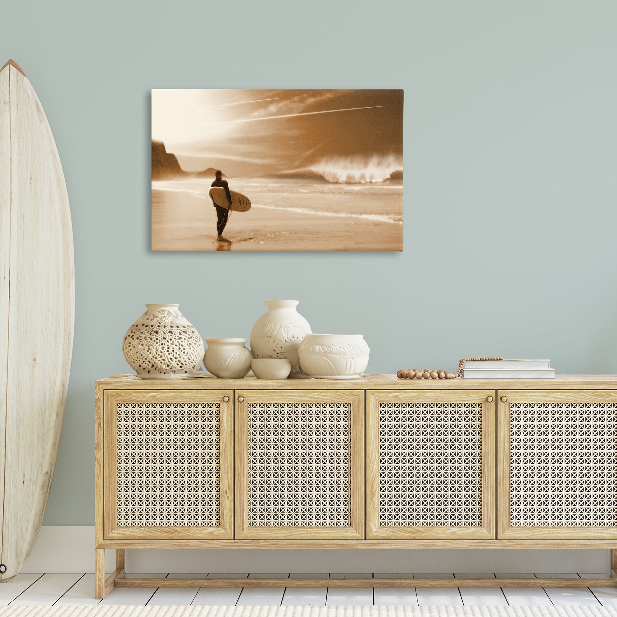 Stupell Industries Out Of The Sun Surfer Coastal Photography Gallery Wrapped Canvas Art Print Wall Art, 36 x 24