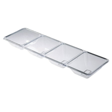 - Fun Express - Clear Rectangular Four Compartment Tray for Wedding - Party Supplies - Serveware & Barware - Serving Platters - Wedding - 1 Piece