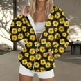 thumbnail image 4 of zaveiop Womens Long Sleeve Zip up Sweatshirts Sunflower Full Zipper Lightweight Hoodless Casual Loose Fit Plus Size Outwear Coat (Z2-Yellow, M), 4 of 9
