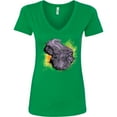 thumbnail image 3 of Inktastic Colorful Lurking Gator Women's V-Neck T-Shirt, 3 of 5