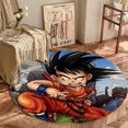 thumbnail image 1 of Dragon Ball Anime Angry Kid Goku Sky Clouds Blue 3D Round Mat, 1 of 5