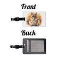 thumbnail image 4 of Angry Mad Chipmunk Watercolor Faux Leather Travel Luggage Tag, 4 of 7
