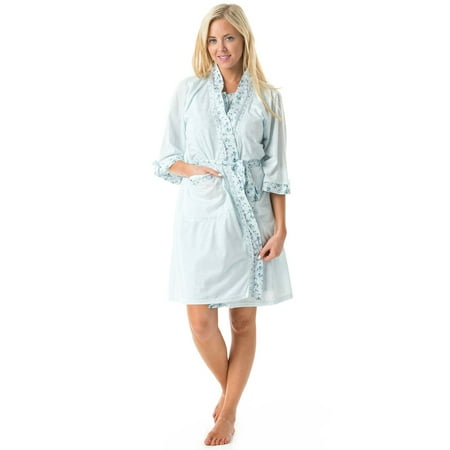 

Casual Nights Women s Sleepwear 2 Piece Nightgown and Robe Set - Blue