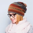 thumbnail image 3 of Automne Hiver Skullies Bonnets Chapeau Rétro Conception Double But Chapeau Hip Hop Chapeau Femmes Chapeau Chaud, 3 of 5