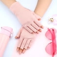 thumbnail image 4 of HOMEIORA Sun Gloves for Women UV Protection Fingerless Non Slip Sunscreen Driving Gloves for Summer Outdoor - Pink, 1 Pair, 4 of 5