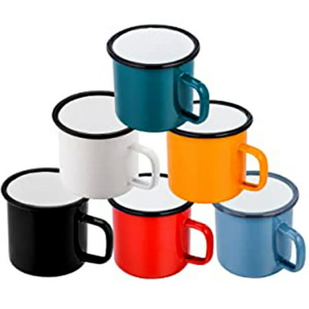 D-GROEE 350ml Coffee Mugs, Camping Mugs with Handle, Portable%26Easy Clean, Metal Cups for Coffee Tea Cocoa Milk for Home