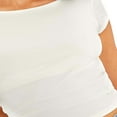 thumbnail image 4 of Backless Crop Tops for Women Summer Solid Color Short Sleeve Slim Fit T Shirt Basic Vest 2000s Clothes Clubwear, 4 of 5