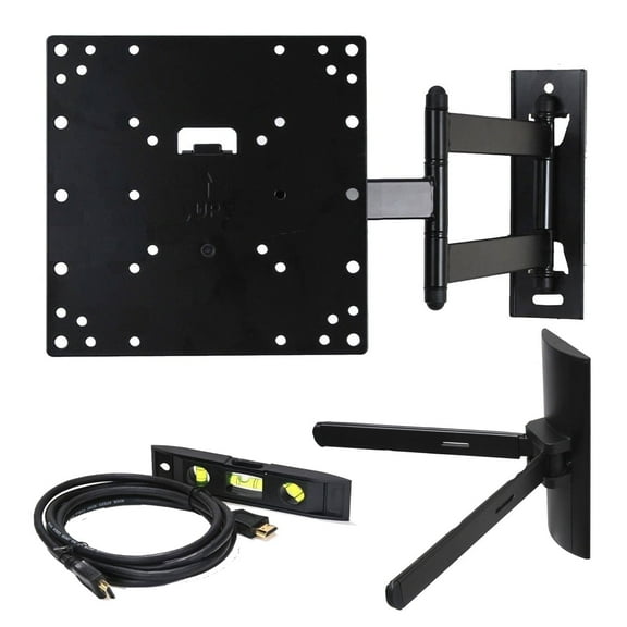 VideoSecu Full Motion TV Monitor Wall Mount 22 24 27 28 29 32 39 40" LCD LED with DVR DVD Game Console Bracket Shelf bix