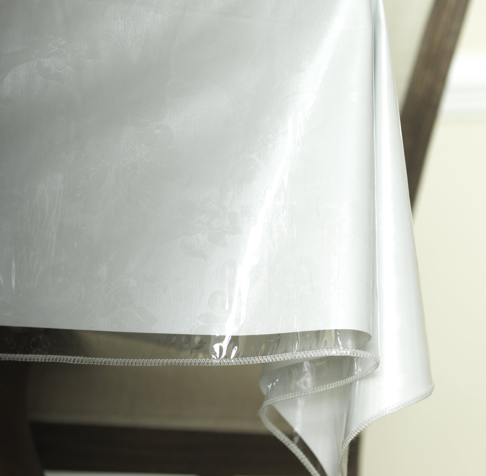 Ottomanson Heavy Duty Clear Plastic Tablecloth Clear Table Cover