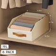 thumbnail image 2 of Bolsas de almacenamiento Homsorout de tela, paquete de 6 unidades, trapezoidales, color beige, 2 of 9