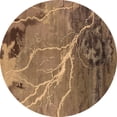 thumbnail image 1 of Ahgly Company Indoor Round Oriental Brown Industrial Area Rugs, 3' Round, 1 of 4