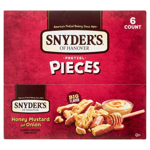 Snyder's of Hanover Pretzel Pieces, Honey Mustard & Onion, 3.25oz, 6ct