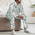 thumbnail image 7 of Susaid Rose Flowers Print Men's Long Sleeve Pajama Set, Two-Piece Button-Down Loungewear PJs Set, Comfortable Sleepwear for Relaxation-Medium, 7 of 7