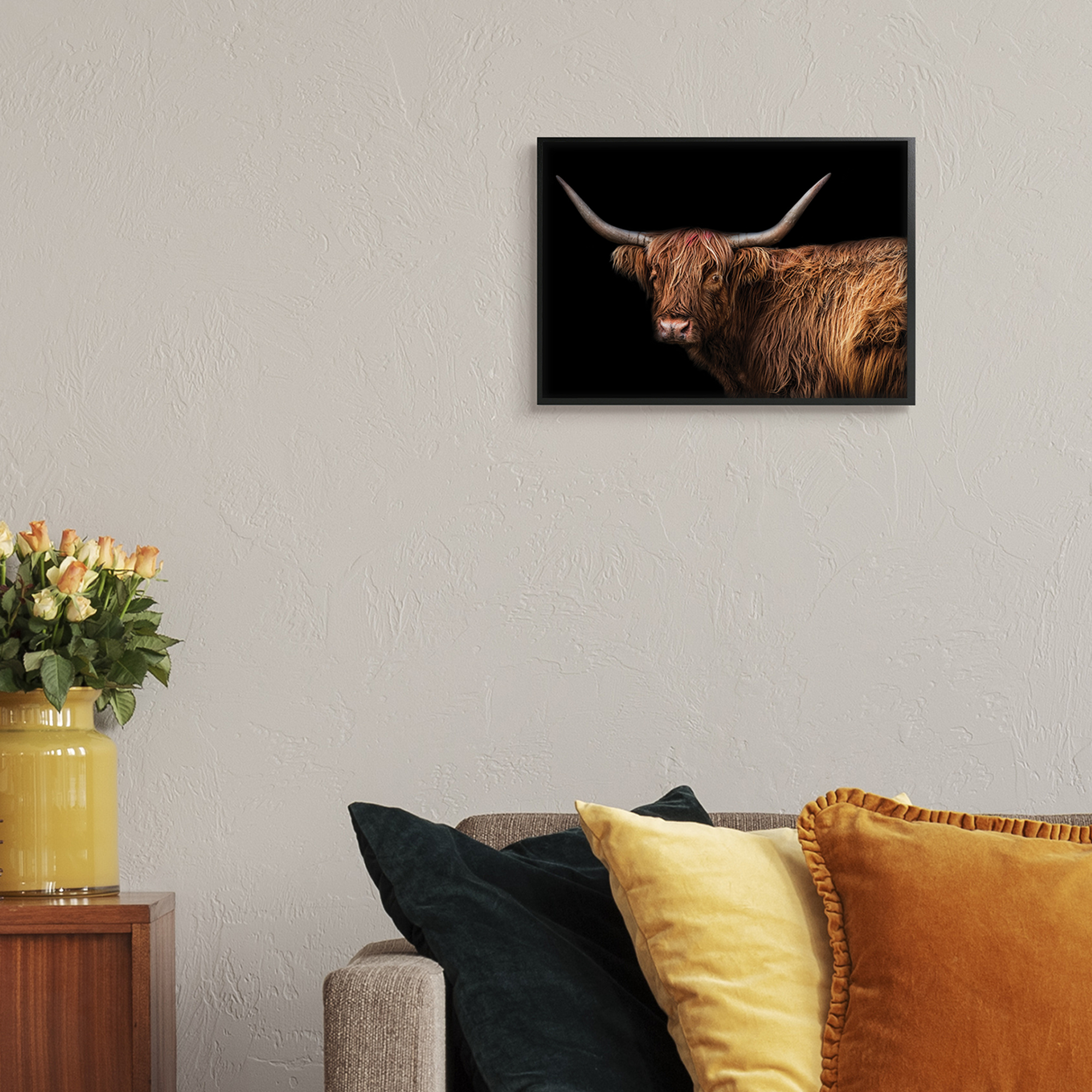 Stupell Industries Shaggy Farm Cattle Brown Country Animal Animals & Insects Photography Gallery Wrapped Canvas Art Print Wall Art, 30 x 40