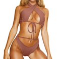thumbnail image 1 of Fvwitlyh Swimwear Women New Sub System Rope Hanging Neck Bikini European And American Solid Color Swimsuit, 1 of 5