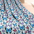 thumbnail image 3 of Lightblue Butterfly Pattern Blanket,Comfortable Soft Flannel Throw Blanket,All Season,Warm Lightweight Blankets for Sofa Bed Couch Living Room Chair,60"x80", 3 of 4