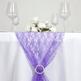 thumbnail image 2 of Efavormart Floral Lace Premium Table Top Runner For Weddings Birthday Party Decor Fit Rectangle and Round Table - Purple, 2 of 6