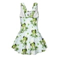 thumbnail image 5 of COEQINE Girls One Piece Swimsuit with Attached Liner, Scoop Neck V-Back Swim Dress for Swim Lessons, Polyester Spandex Bathing Suit for Girls 3-4 Year Olds, Green Frog Heart, 5 of 8