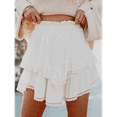 thumbnail image 5 of Boho Ruffle Tiered Skorts High Waist Mini Skirts White S, 5 of 6