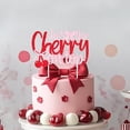 thumbnail image 2 of She's the Cherry on Top Cake Topper, Cherry Fruit Bow Theme Cake Decoration Birthday Baby Shower Bachelorette Bridal Shower Party Supplies for Women Girls, 2 of 5