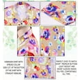 thumbnail image 6 of LA LEELA Men's Hawaiian Shirts Short Sleeve Button Down Shirt Men's Casual Shirts Holiday Tropical Beach Summer Party Shirts for Men Funny M Floral Art, Brown, 6 of 6