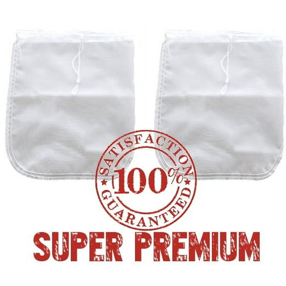 2 Pack! Bright Kitchen PREMIUM Nut Milk Bag - Super Fine Nylon Mesh Almond Mylk Strainer