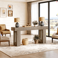 thumbnail image 4 of Fnova 63" Long Console Table, 2-Tier Wooden Narrow Rectangular Sofa Table Behind Couch, Farmhouse Entryway Table for Entrance, Hallway, Living Room, 4 of 10