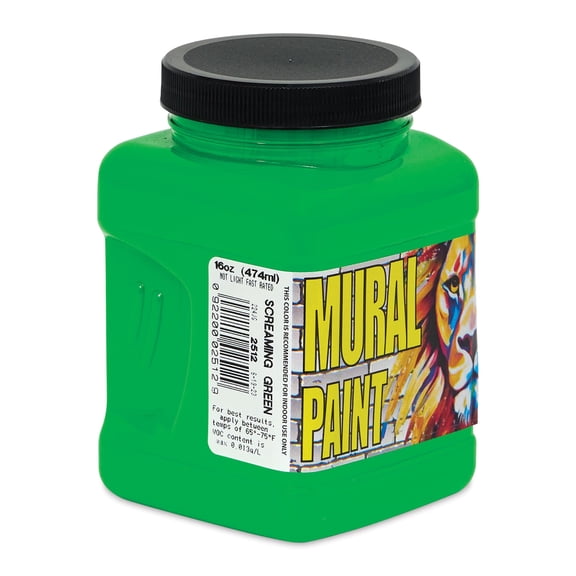 Chroma Acrylic Mural Paint - Screaming Green, 16 oz Jar