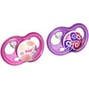 (2 Pack) NUK Breeze Orthodontic Pacifier, 6-18 Months, Purple/Pink - 2 Counts