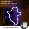 thumbnail image 1 of Halloween Ghosts LED Neon Sign Lights Decorations USB or Battery Powered Tabletop Lamp with Base Scary Halloween Lights Decorations Indoor Home Party Bedroom Kids Room, 1 of 9
