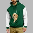 thumbnail image 2 of YOIAVAIOY Hoodie with Dog Pouch for Men Color Block Raglan Kangaroo Pouch Hoodies Casual Cozy Soft Pet Hooded Sweatshirt Green M, 2 of 5