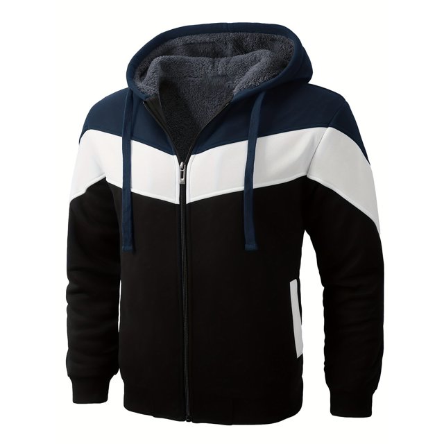 Gibobby Sudadera cierre hombre Sudadera con Capucha de Forro Polar Anchor para Hombre Sudadera con Capucha para Hombre(Negro,XG)