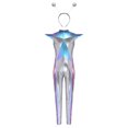 thumbnail image 7 of iiniim Girls Cap Sleeve Full Bodycon Jumpsuit Alien Robot Outfits with Hair Hoop for Stage Performance Silver 10, 7 of 7