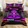 thumbnail image 2 of Manfei Fast Car 3 Pieces Duvet Cover Queen for Kids Teens Female Men,Black Purple Lightweight Comforter Cover Queen,Car Theme Breathable Bedding Sets Queen Size(No Comforter), 2 of 6