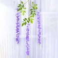 thumbnail image 4 of Artificial Lilac Flowers Garland, Ongmies 1Pc Wisteria Hanging Flowers, Silk Wisteria Artificial Flowers Garland Vines Fake Hanging Flowers Decoration for Wedding Flower Wall Backdrop Centerpieces, 4 of 9