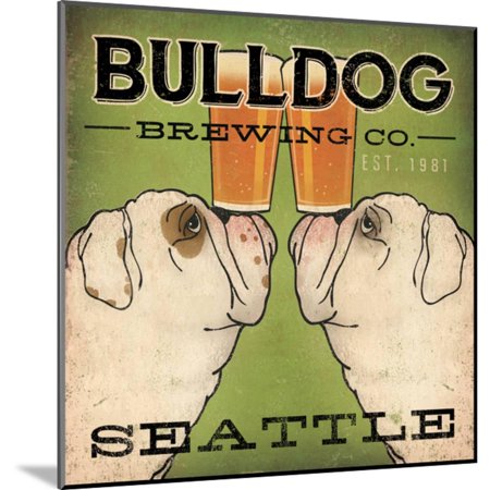 - Bulldog Brewing Seattle Wood Mounted Print Wall Art By Ryan Fowler