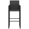 thumbnail image 3 of vidaXL Garden Bar Stools 2 pcs Black Poly Rattan, 3 of 5
