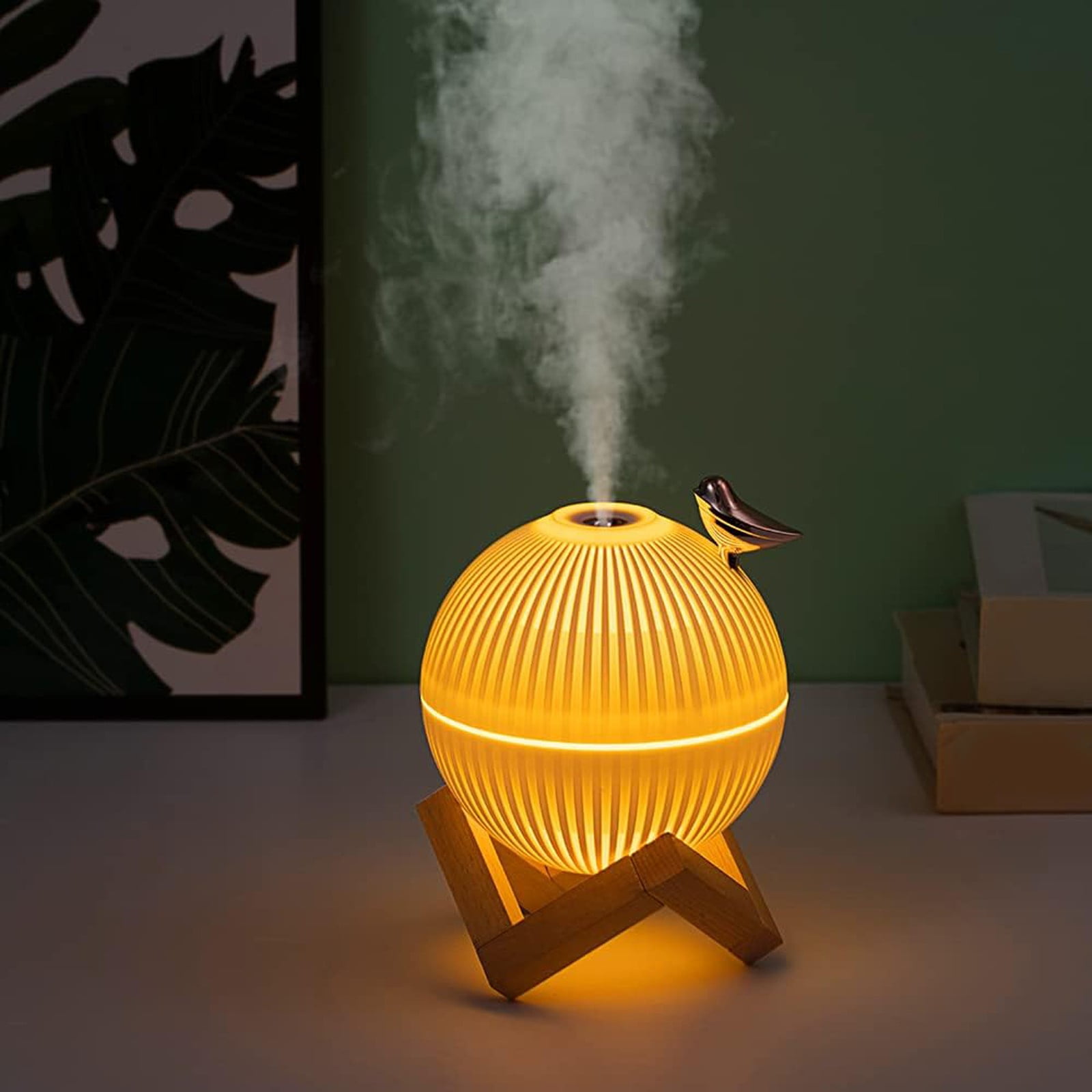 Mini Humidifier. Cute Portable Small Air Humidifier With USB For Bedroom Desk & Baby Nursery. Moon Lamp USB Humidifier . Silent & Auto Shut Off 330ml Each And Every Work from Home Necessities Quiet