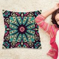 thumbnail image 3 of Funda de almohada bohemia elegante con diseño de moda, color verde y morado, 3 of 8