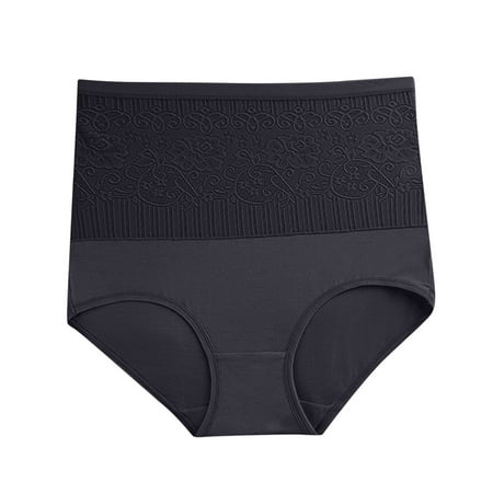 Black X-Large Waist Waist Trainer Cotton Thongs for Women Pack Size 9 Control High Tummy Body Ladies Cotton Underwear Bikini Ladies Panty Shapewear Lifter Pants Slim Wome