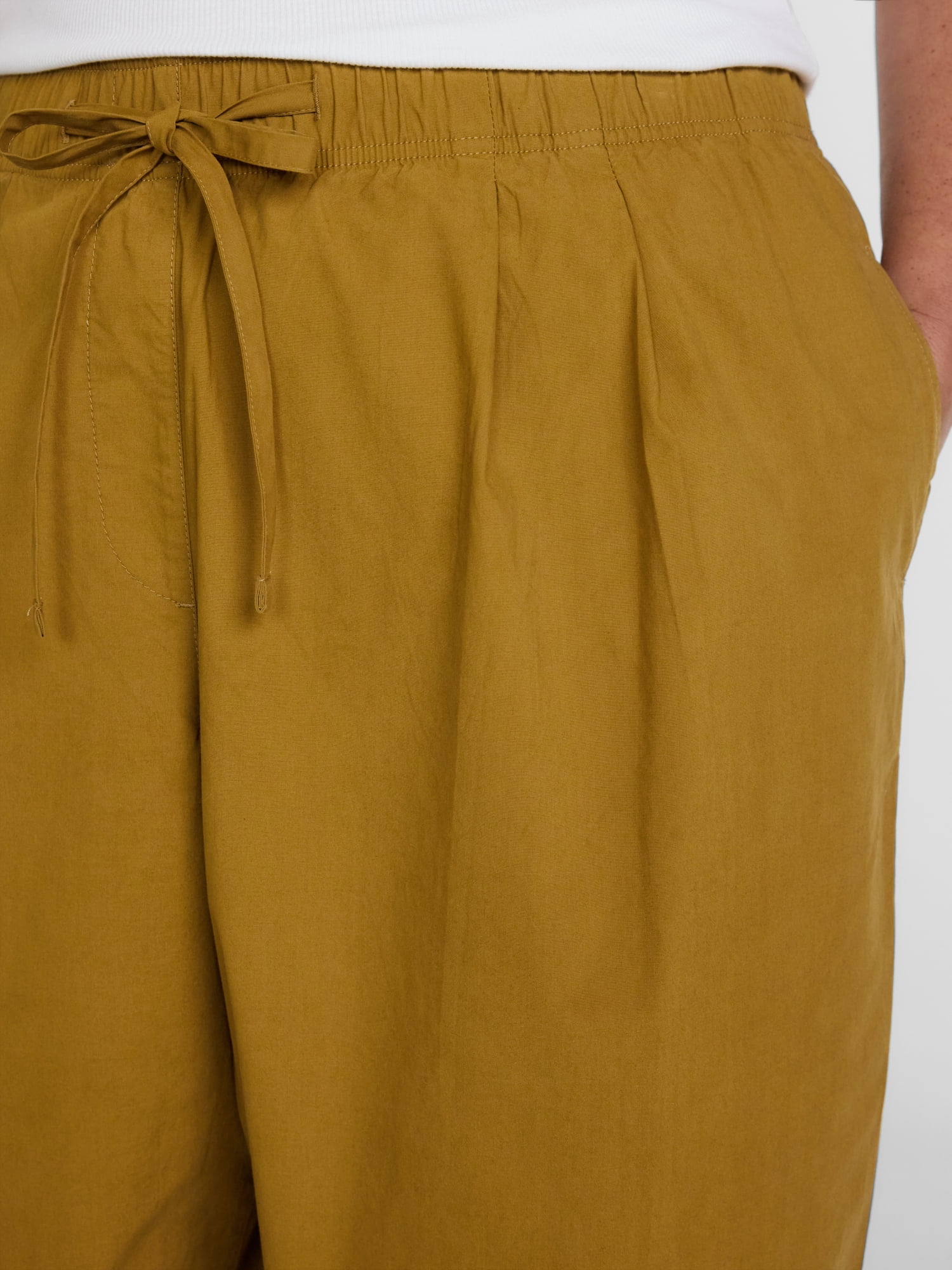 Terra & Sky Women's Plus Cropped Barrel Drawstring Pants, Sizes- 0X-5X