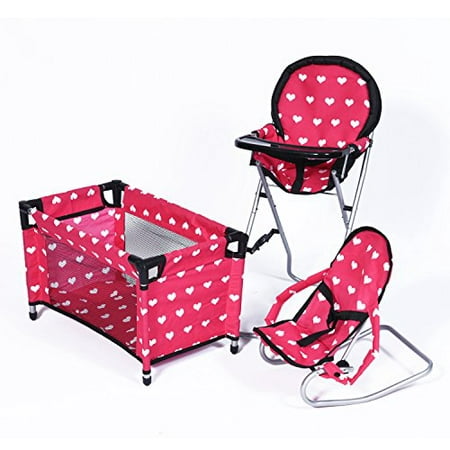 Doll Playset With High Chair Bouncer And Pack N Play Walmart Com