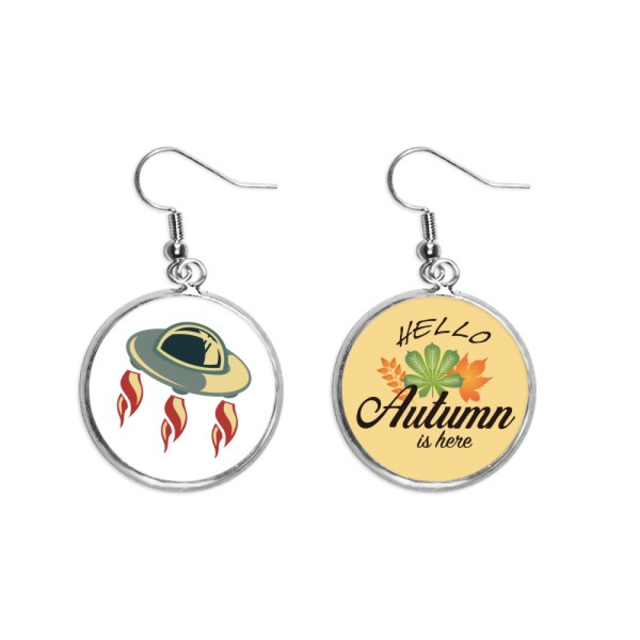 Universo monstruo alienígena UFO Pendiente del lóbulo de la joyería del pendiente de la hoja del otoño Unbranded M