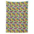 thumbnail image 3 of Ambesonne Wine Tablecloth Rectangular Table Cover, Colorful Bottles and Glasses, 60"x84", Multicolor, 3 of 4