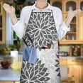 thumbnail image 6 of Gray Floral Pattern Apron-Garden Aprons for Women with Pockets-Cotton Linen Waterproof Kitchen Cooking Gardening Aprons Adjustable for Kitchen,Cooking,BBQ and Salon 33x27 Inch, 6 of 7