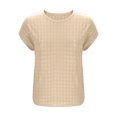 thumbnail image 4 of Camisas de Manga Corta para las Mujeres Casual, Moda Cuello Redondo Color Sólido, Blusas de Verano para las Mujeres, 4 of 8
