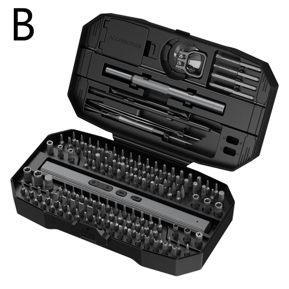 153-in-1 Mini Electric Screwdriver Set – Small Electric Screwdriver, Cordless Precision Screwdriver with 140 Magnetic Bits, 3 Torque Settings, LED Light, 650mAh Battery, Repair Tool Kit for PC, Phone